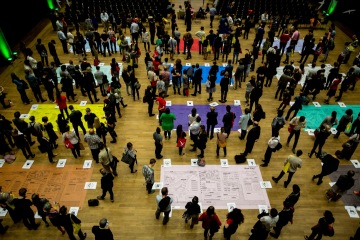 Conference participants played the urban planning game organized by urban designer Ekim Tan.