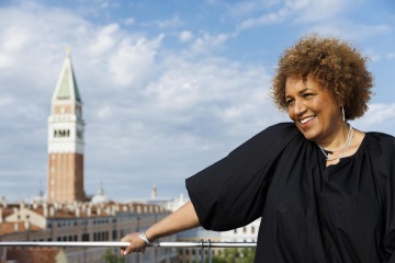 Curator of the 2023 Biennale, Leslie Lokko. Photo courtesy of La Biennale di Venezia