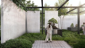 National Bonsai and Penjing Museum at the National Arboretum | Image courtesy of Trahan Architects. Rendering by Design Distill.