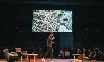 Chris Precht, co-founder of Studio Precht speaking at reSITE 2019 | Photo courtesy of Alexandra Siebenthal