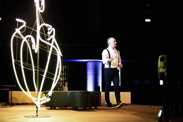 "Invisible Heart". 3D neon statue was part of the visual identity of reSITE 2017 created by Studio Najbrt. © Tomas Princ, reSITE