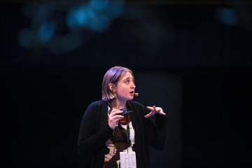 Architecture critic and founder of McMansion Hell, Kate Wagner speaking at reSITE 2019 REGENERATE | Photo courtesy of Tomáš Princ