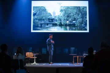 Yosuke Hayano, MAD Architects speaking at reSITE | Photo courtesy of Tomáš Princ