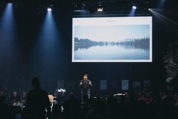 Yosuke Hayano, principal architect for MAD Architects speaking at reSITE | Photo courtesy of Tomáš Princ
