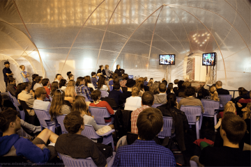 Screening of Urbanized at reSITE's first conference in 2011, at Nova Scena, Narodni Divadlo in Prague.